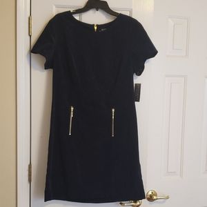 Sharagano New York exposed zip knee length dress